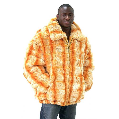 Winter Fur Gold Genuine Chinchilla Fur Bomber Jacket /Detachable Hood